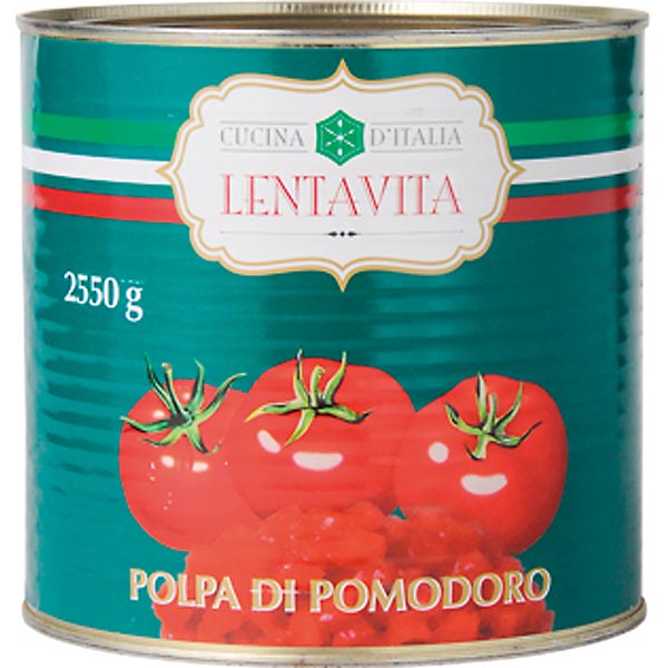 LENTAVITA トマト缶 ダイストマト 缶詰 1号缶 2550g JFDA ジェフダ
