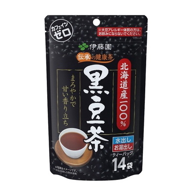 伊藤園 伝承の健康茶 北海道産100%黒豆茶 ティーバッグ 14袋×10